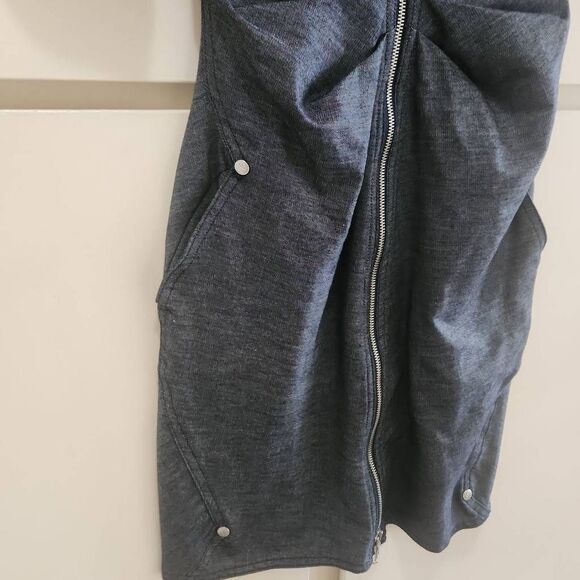 Rock & Republic Dark Blue Denim Dress,  Bodycon, Front zip, zips both ways,  NWO - Picture 3 of 9